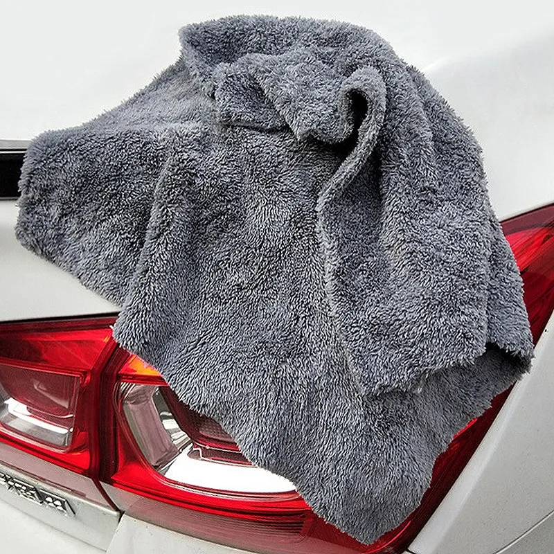 Super Thick Plush Warp Knitting Ultrasonic Microfiber Coral Fleece Cleaning Cloth Microfiber Towel for Auto Detailing Car Wash