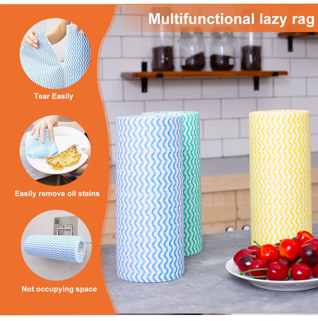 Eco-Friendly Material Paper Dish Towel Dry Wipes Oil and Stain Removal Dry and Wet Lazy Rag