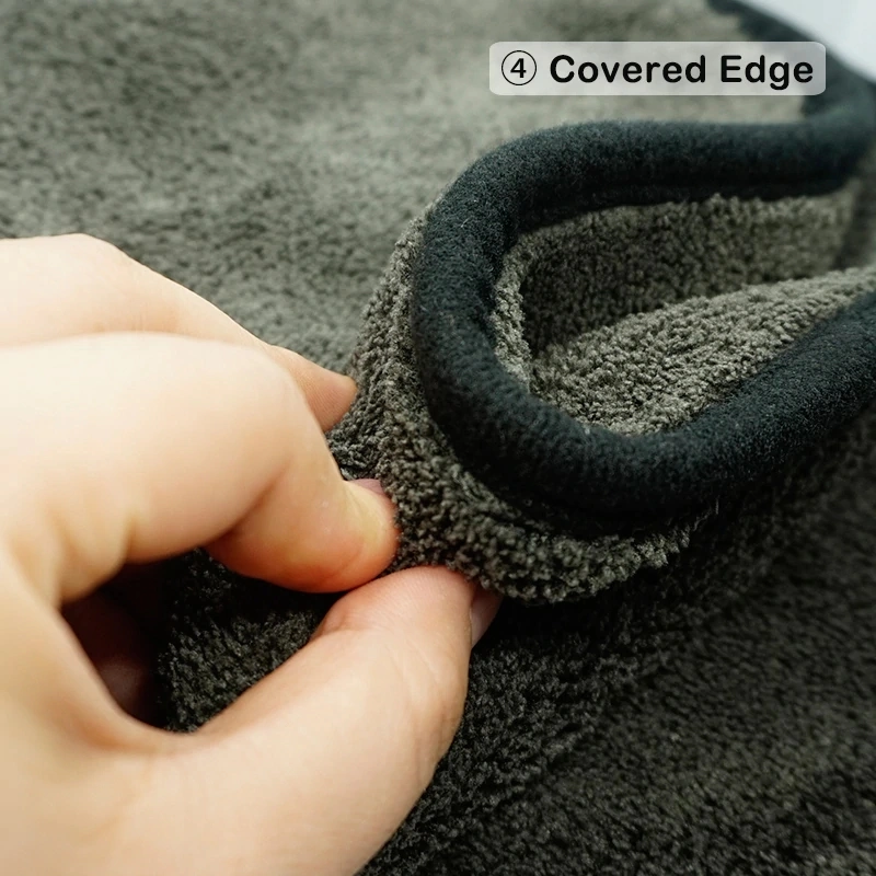 Super Plush Compostied 1200GSM Brown Microfiber Coral Fleece Towel with Cloth Hemming Edge