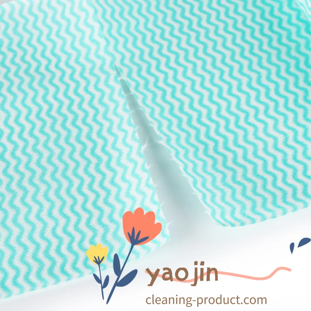 China Disposable Perforated Viscose &amp; Polyester Spunlace Non-Woven Fabrics Oil Absorbent Kitchen Cleaning Wipes Dish Cleaning Cloth Supplier