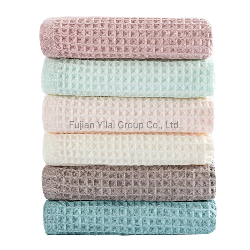 Highly Absorbent Waffle Terry 100% Cotton Hand Bath Body Cleaning Towel Face Bath Towel