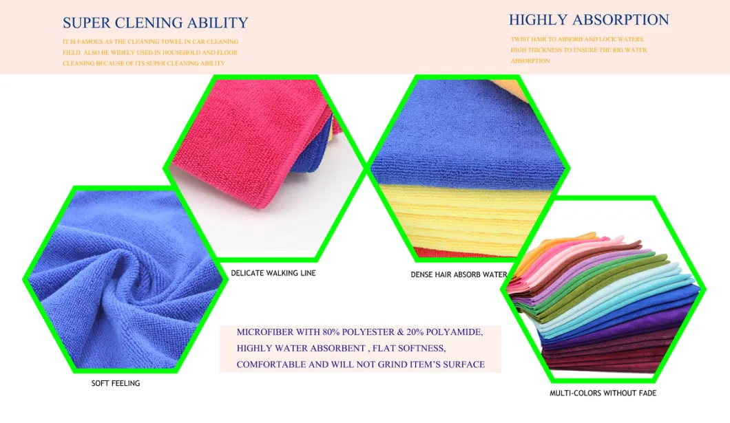 Customized Microfiber Ultra Soft Hand and Face Kitchen Household Drying Wiping Towel