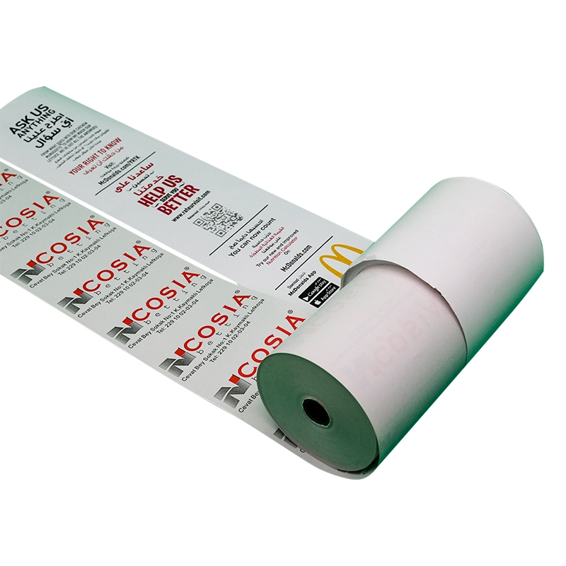 Coreless Thermal Paper 80*50mm Thermal Receipt Paper POS Cash Register Receipt Roll Blue Ink