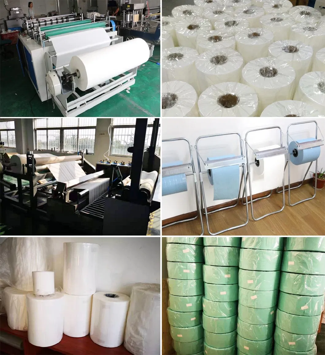 Super Absorbent Heavy Duty Disposable Lint Free 60GSM 70% Woodpulp 30% PP Non Woven Industrial Wipe Roll