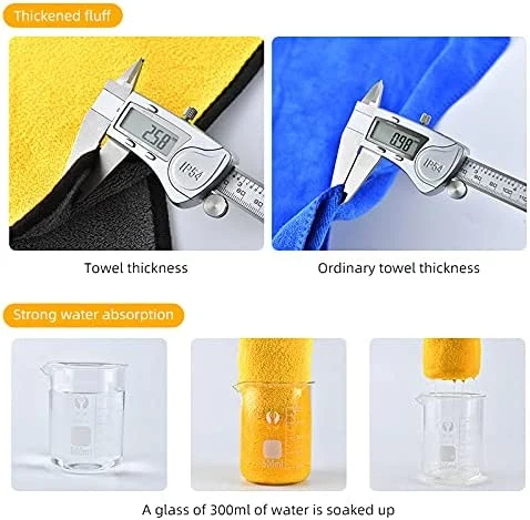 600GSM Super Absorbent Reusable Plush Thickened Microfiber Auto Detailing Towels