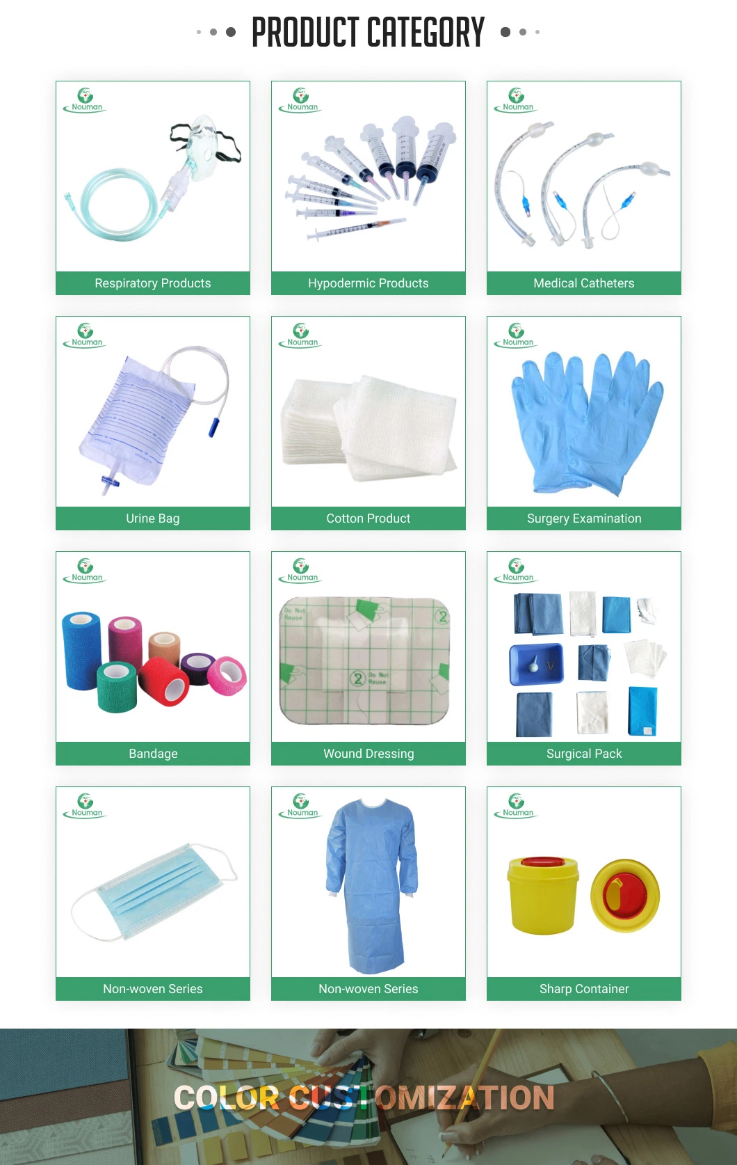 100% Green Medical Disposable O. R Cloth Face Towel Cotton Plain for Hospital Square Adult