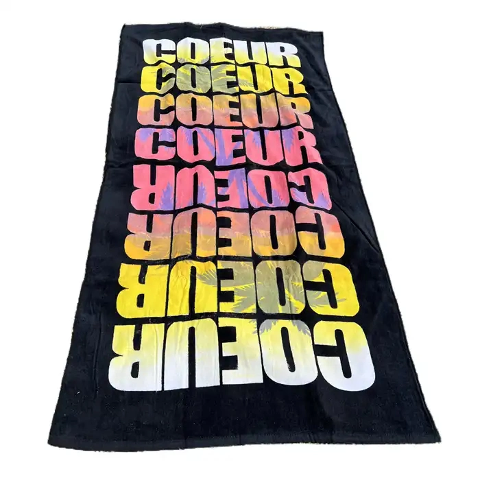 Personalised Logo 100%Cotton Large Thick Beach Towels Custom Luxury Cotton Printed Beach Towel