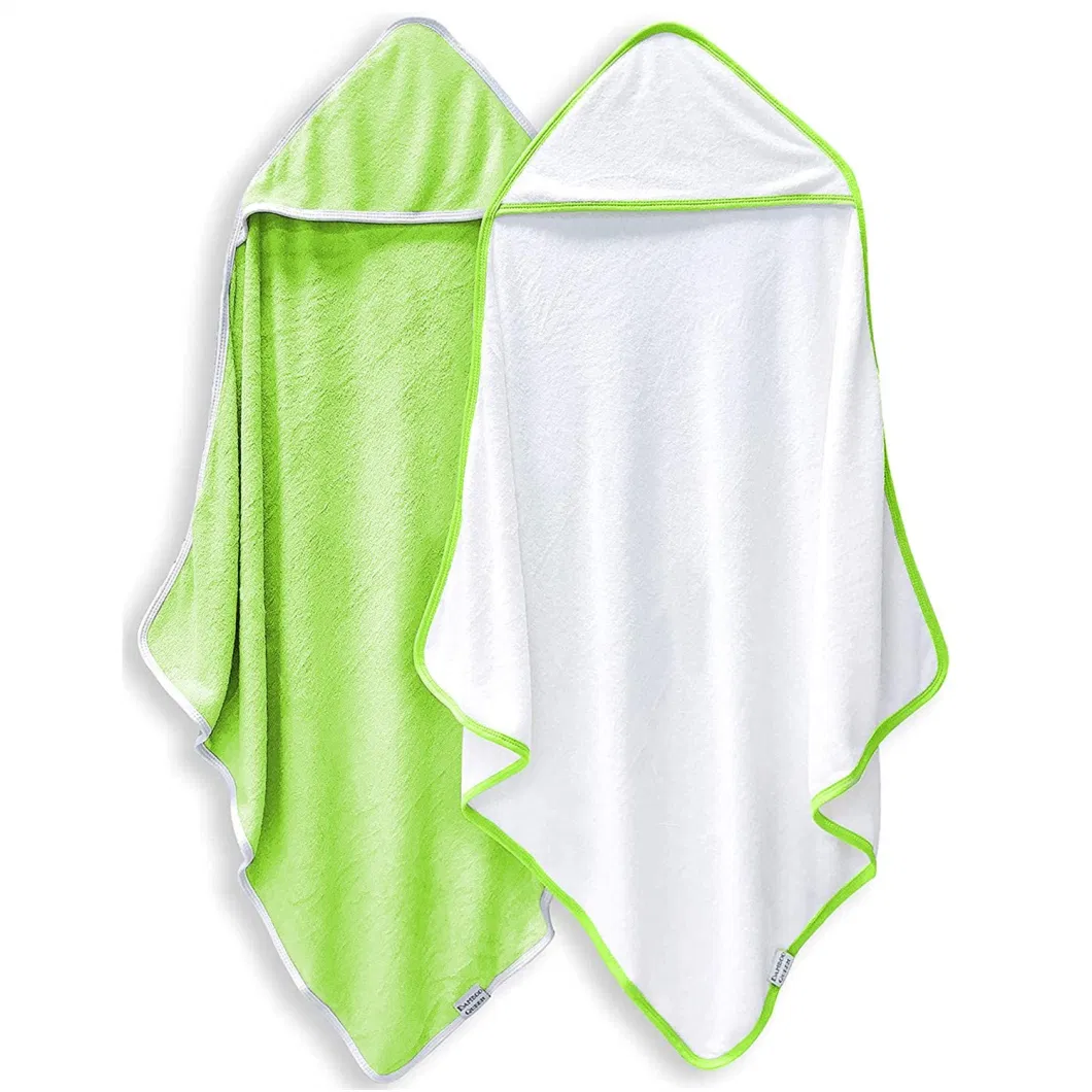 Bamboo Queen 2 Pack Baby Bath Towel - Rayon Made From Bamboo, Ultra Soft Hooded Towels for Babies,Toddler,Infant - Newborn Essential -Perfect Baby Registry Gift