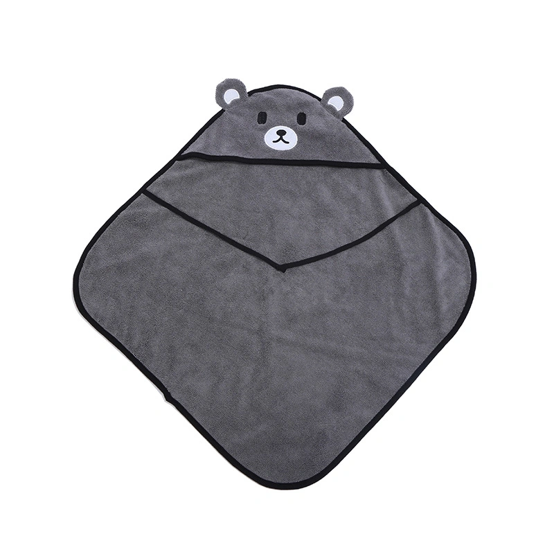 Cross-Border Pet Towel Cat and Dog Bathrobe Creative Cartoon Bear Pet Bath Towel Soft Absorbent Quick Dry Towel