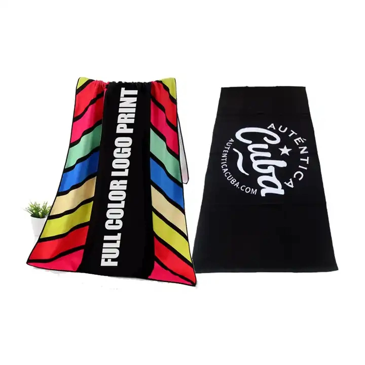 Custom Microfiber Sublimated Digital Sublimation Beachtowel Printed Logo Sports Promotion Personalized Soft Beach Towel on Beach