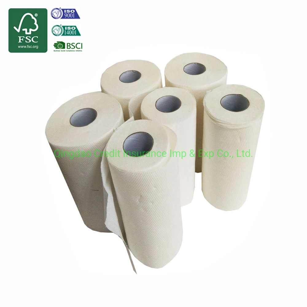 Eco-Friendly Plastic-Free White/Natural Color Bamboo Kitchen Paper Towel Roll