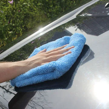 Super Thick Plush Warp Knitting Ultrasonic Microfiber Coral Fleece Cleaning Cloth Microfiber Towel for Auto Detailing Car Wash