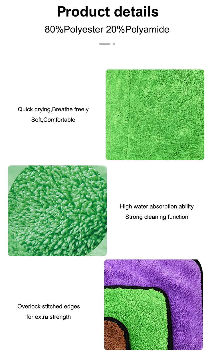 Custom Logo Extra Thick Coral Fleece Super Absorbent Wash Microfiber Towel Car Cleaning Towel Microfiber Towel
