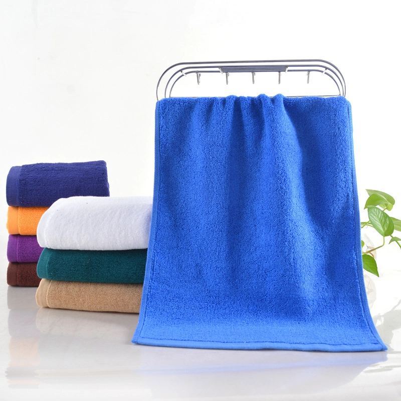 Good Quality Large Size Towels 100% Cotton Absorbent Custom Logo Soft Private Label Salon Blue Towels Hotel Organic Cotton Bath Towels