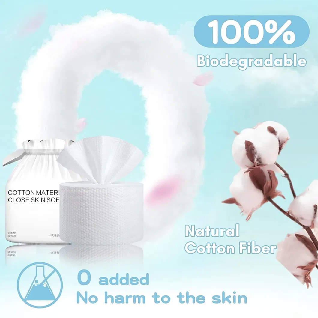 Multi-Purpose for Sensitive Skin, Surface Cleaning Cotton Dry Wipes, Disposable Face Towel, 100% Cotton Facial Tissues, Face Towels for Adults and Baby