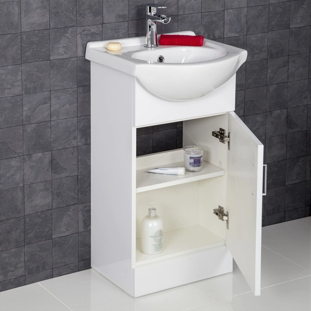 450mm Gloss White Floorstanding PVC Bathroom Vanity