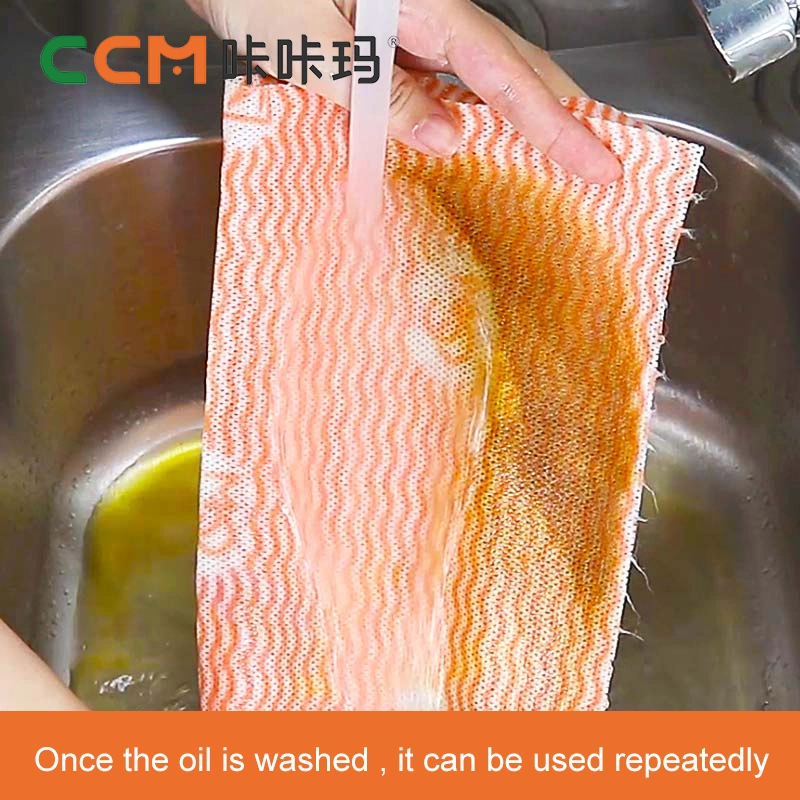 Non-Woven Fabric Hand Paper Towel Oil Absorption Sustainable Stocked Kitchen Cleaning Disposable 28PCS/Roll Dish Cloth