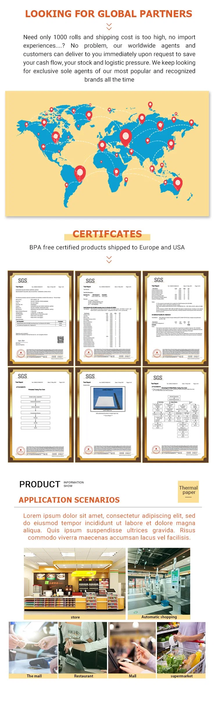 Coreless Thermal Paper Rolls 80&times; 80mm