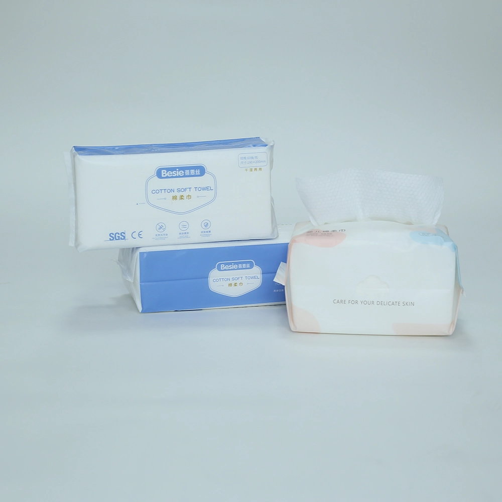 Embossed Patern Non Woven Disposable Face Cleansing Tissue Towel Dry Wet Wipe