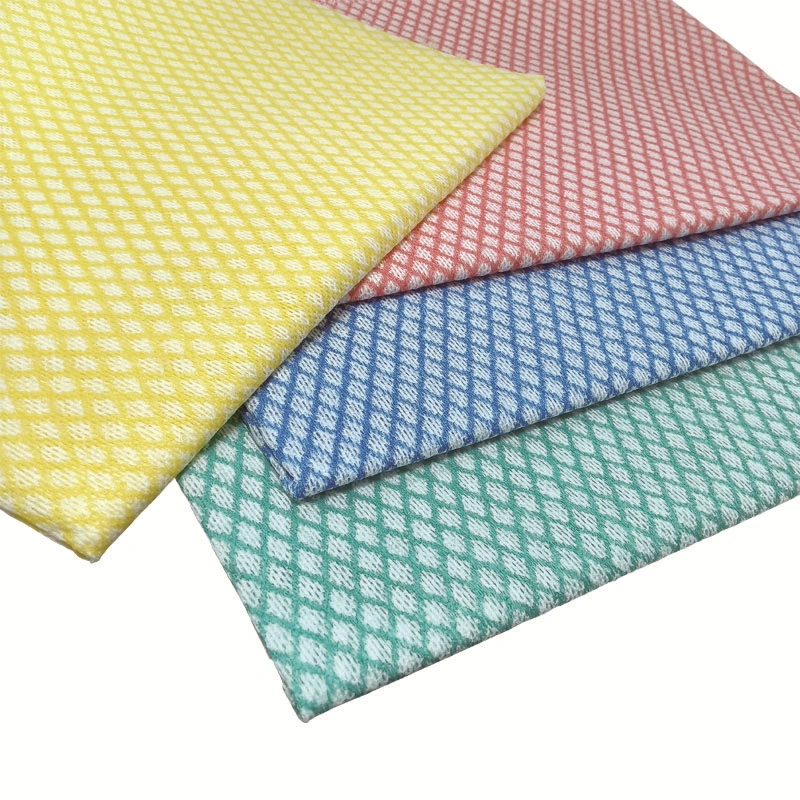 Disposable Perforated Viscose &amp; Polyester Spunlace Non-Woven Fabrics Oil Absorbent Kitchen Cleaning Wipes Dish Cleaning Cloth