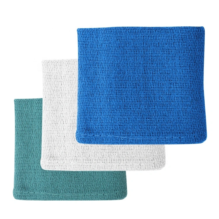 100% Blue Medical Disposable O. R Cloth Face Towel Cotton Plain for Hospital
