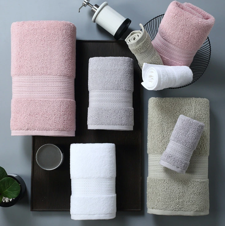 Wholesale Luxury Custom Black and White 100% Organic Cotton Face Bath Towels SPA Make up