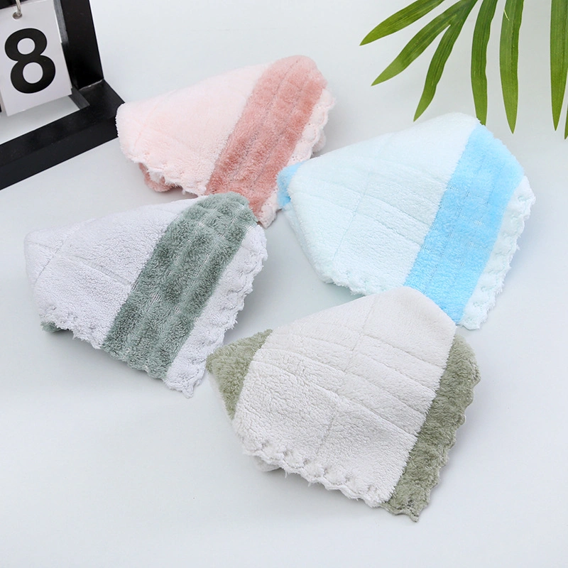 Coral Fleece Microfiber Hand Face Cleaning Cloth, Baby Wash Cloth Towels Style Small Square Towel Soft Absorbent