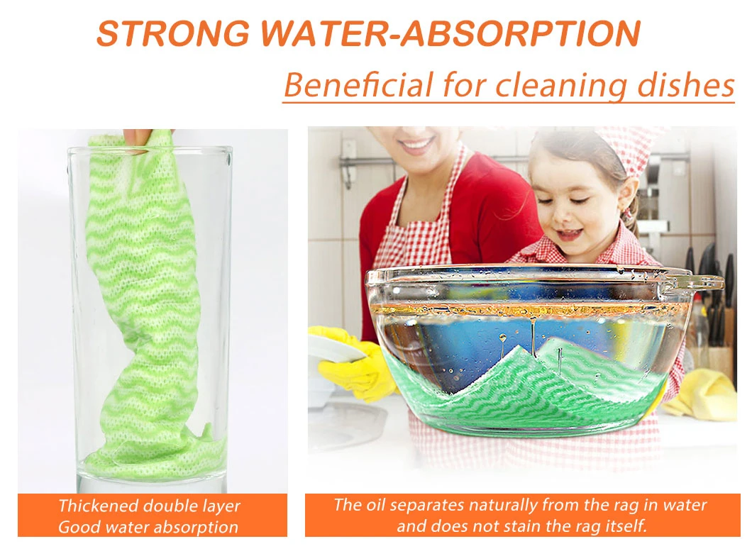 Double-Sided Strong Absorbent Soft Scouring Pad Kitchen Cleaning Dish Towel Dry and Wet Household Cleaning Cloth