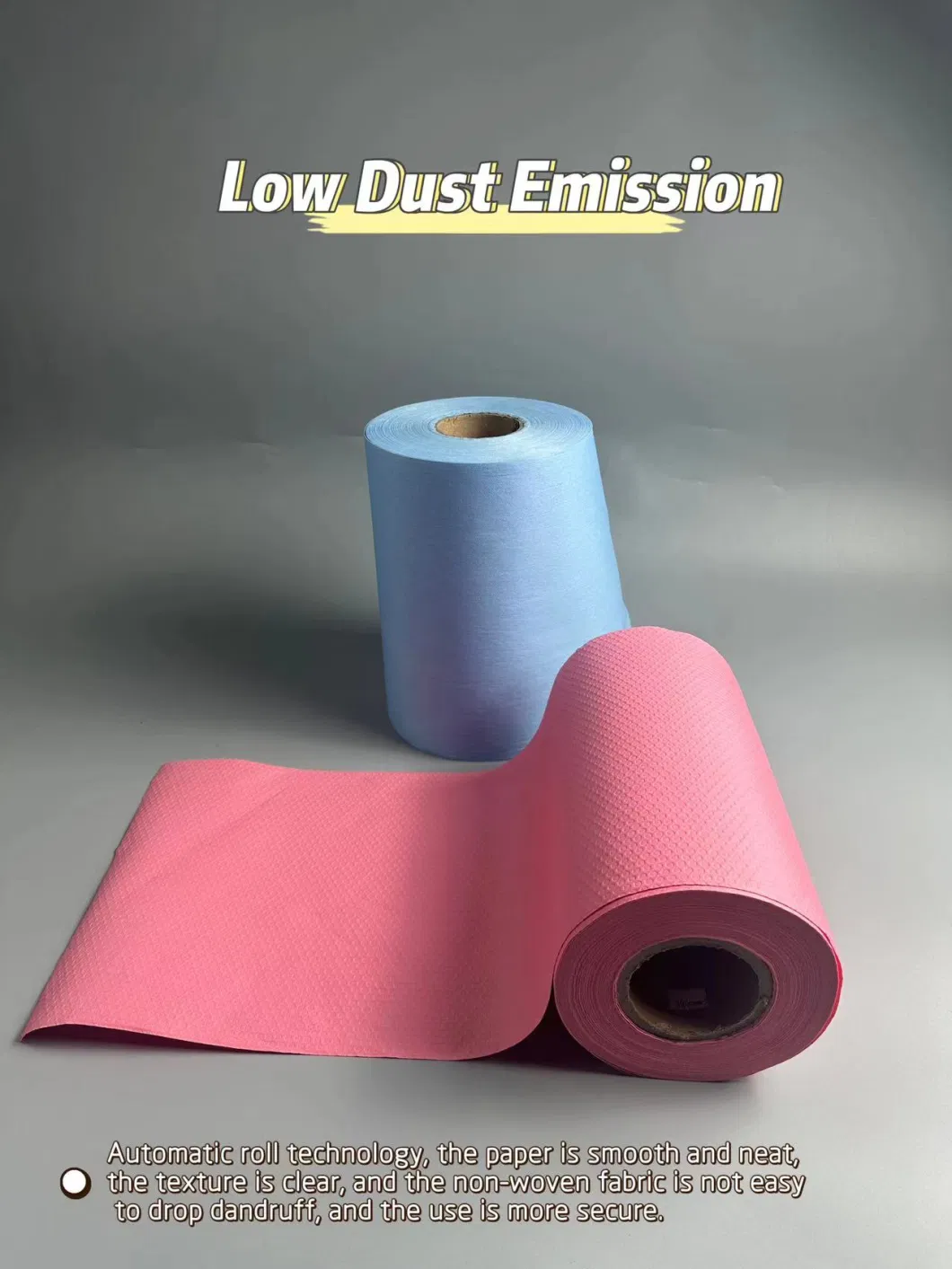 Hot Sale 110GSM Spunlace Nonwoven Blue Pulp PP Industrial Wipe Paper Roll