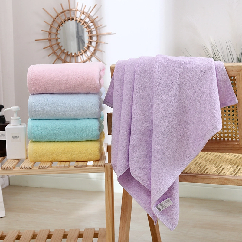 Good Quality Large Size Towels 100% Cotton Absorbent Custom Logo Soft Private Label Salon Blue Towels Hotel Organic Cotton Bath Towels
