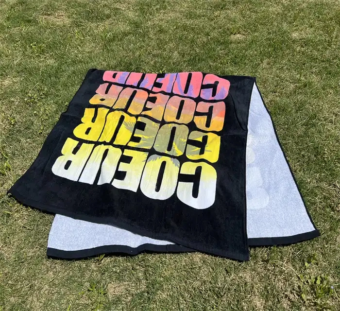 Personalised Logo 100%Cotton Large Thick Beach Towels Custom Luxury Cotton Printed Beach Towel