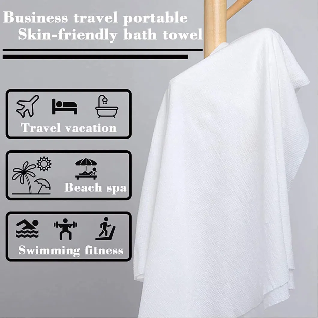 Free Sample Custom Pack Magic White Nonwoven Single Use Disposable Compressed Face Towel for Bath