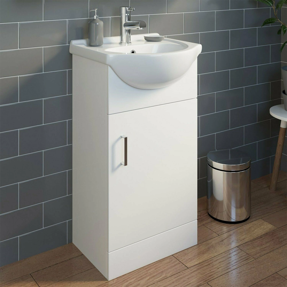 450mm Gloss White Floorstanding PVC Bathroom Vanity