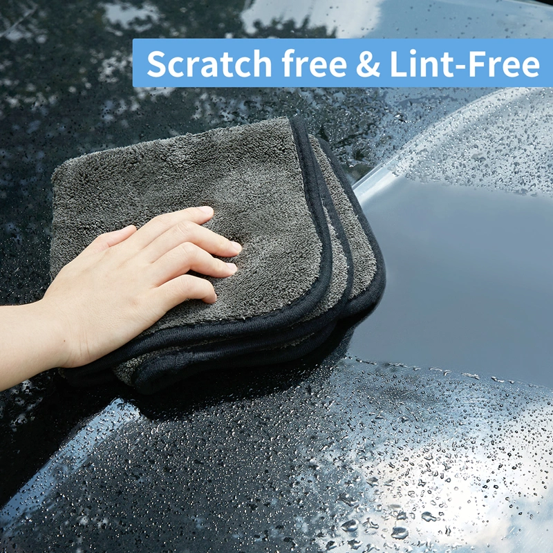 Microfiber Towel Car Super Soft Lint Free Coral Fleece Plush 1200 GSM Microfiber Car Cleaning Towel