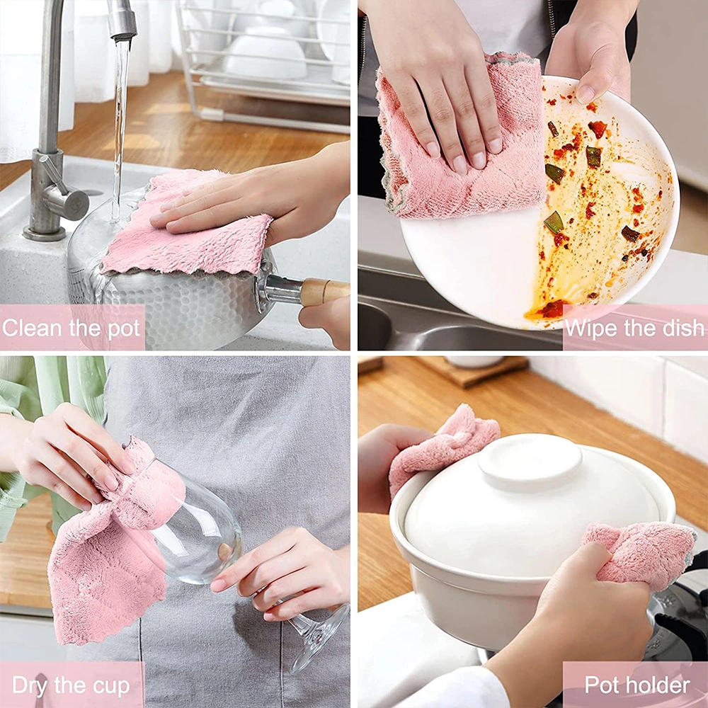 200GSM 40*40cm Microfiber Cloth Towel for Kitchen Replace The Paper Wipes Washable Multi Purposes Kitchen Wipes Instead of Paper Roll Towel