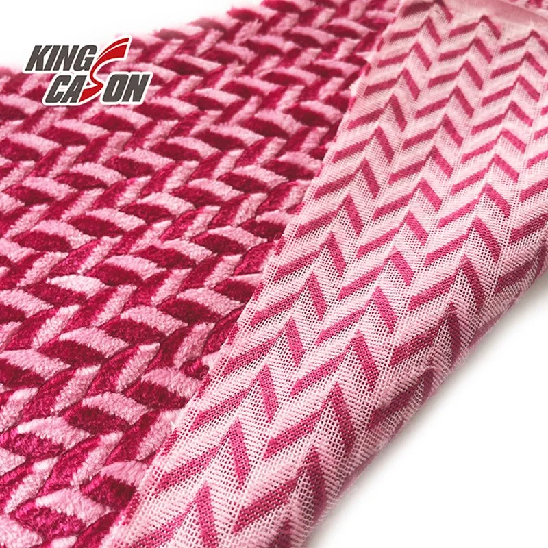 Kingcason Manufacturer Ab Yarn One Side Brushed Stripe Flannel Fleece Fabric for Towel