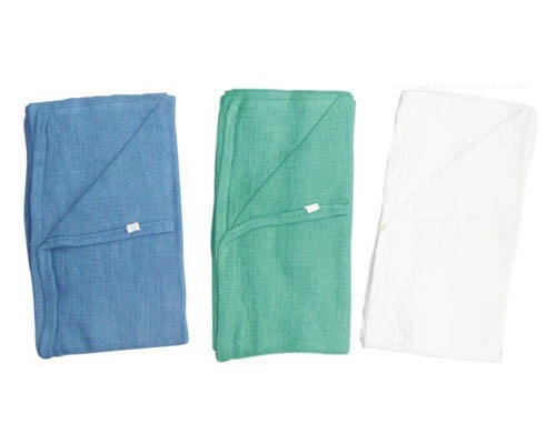 100% Green Medical Disposable O. R Cloth Face Towel Cotton Plain for Hospital Square Adult