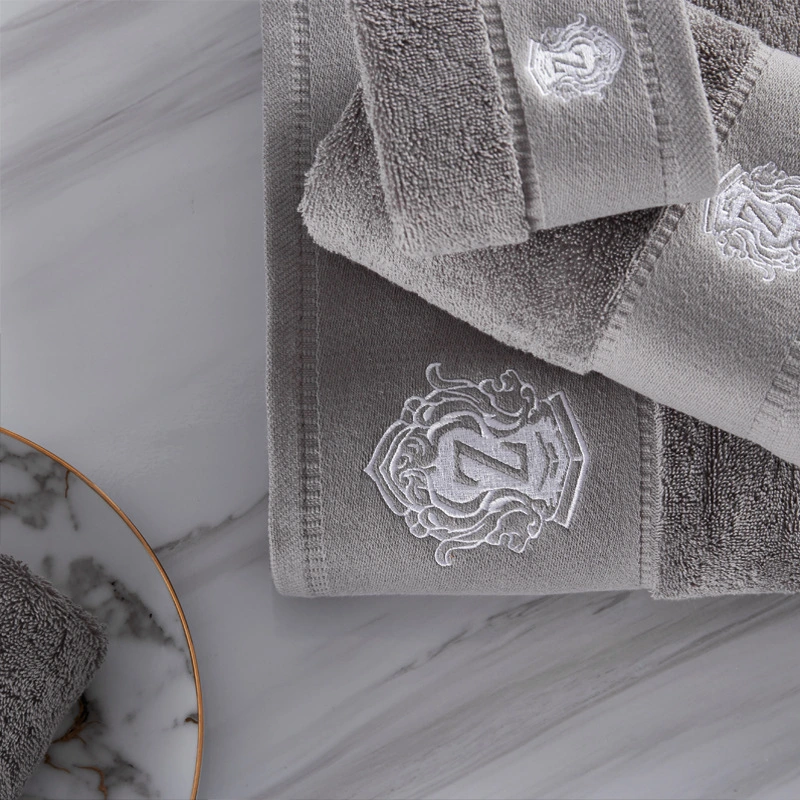 3PCS/Set Custom Embroidered Bath Towel 100% Cotton White Cotton Terry Hand Face Towel Hotel