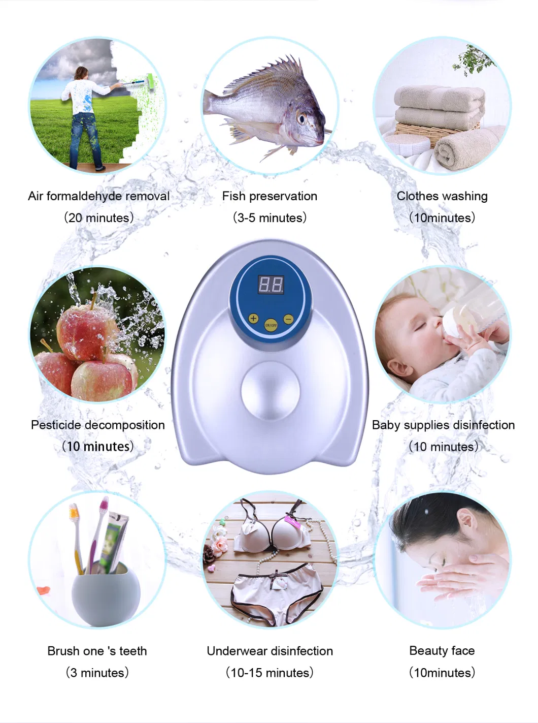 Air Water Purifier Sterilization Ozone Generator for Home Use