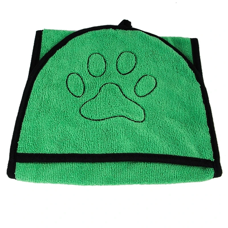 Pet Dog Bath Towel Double Sided Absorbent Fiber Gloves Cat Hygiene Supplies Pocket Design Soft Lightweight Plush Cleaning Towelpet Dog Bath Towel Double Sided