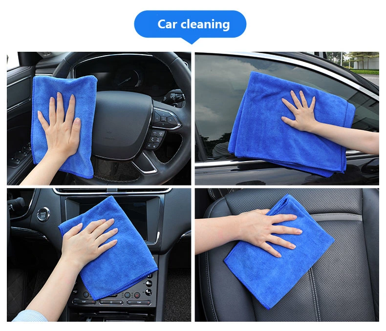 16in. X 16 in. Edgeless Microfiber Car Cleaning Rags 380GSM Professional Korean 70/30 Super Plush Microfiber Detailing Towels