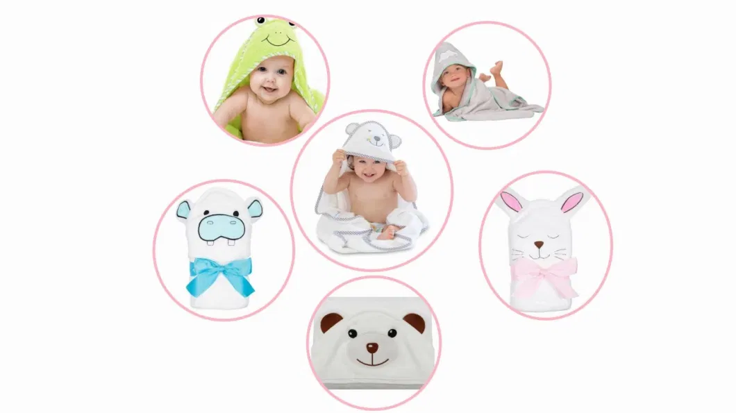 Bamboo Elephant Face Hooded Kids Baby Hooded Bath Towel