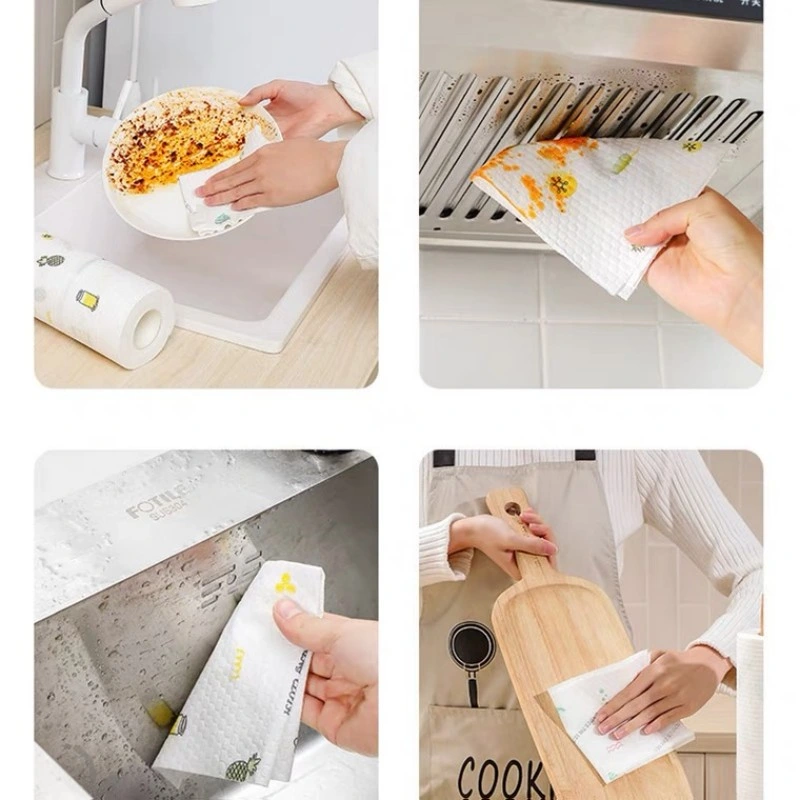 Nonwoven Roll Lazy Disposable Dish Towels Kitchen Cleaning Cloth Kitchen Rags