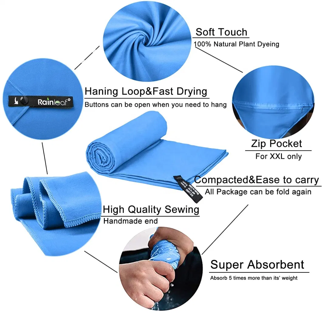 Compact &amp; Ultra Soft Microfiber Camping Towel - Quick Dry Towel - Super Absorbent &amp; Lightweight