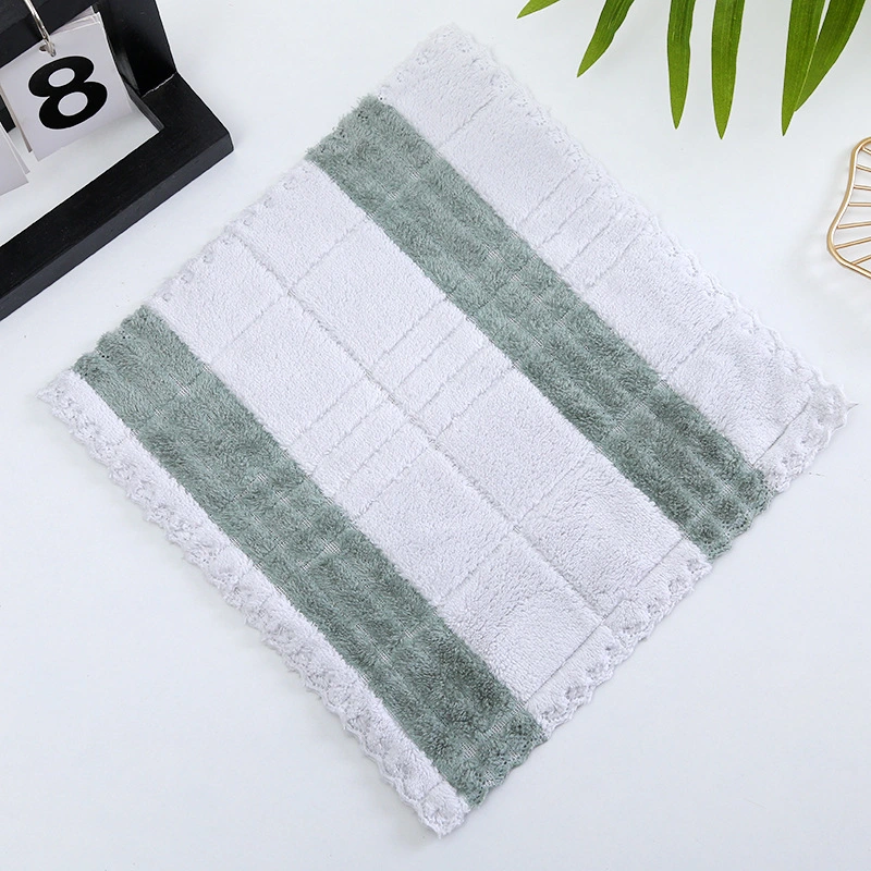 Coral Fleece Microfiber Hand Face Cleaning Cloth, Baby Wash Cloth Towels Style Small Square Towel Soft Absorbent