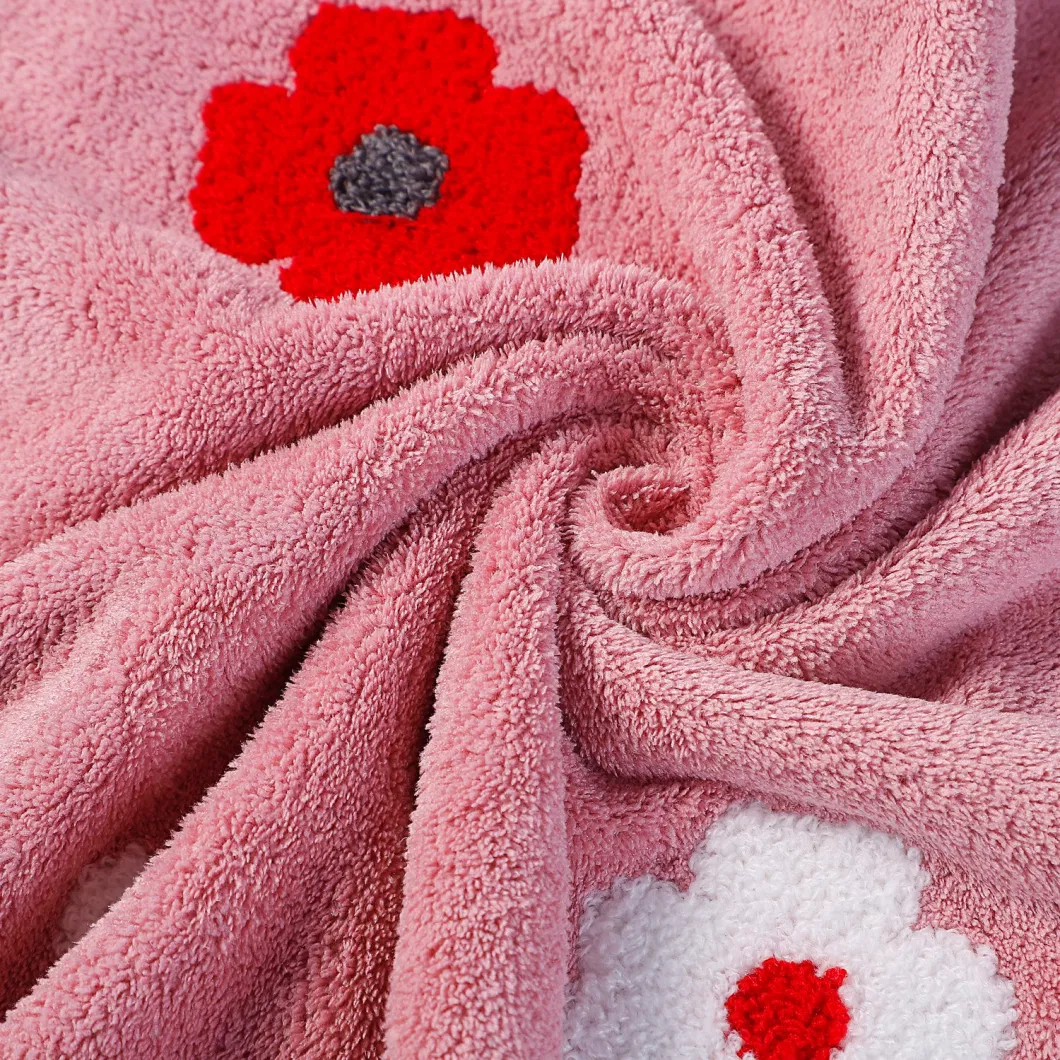 Microfiber Coral Fleece Cleaning Towels with Embroider on It