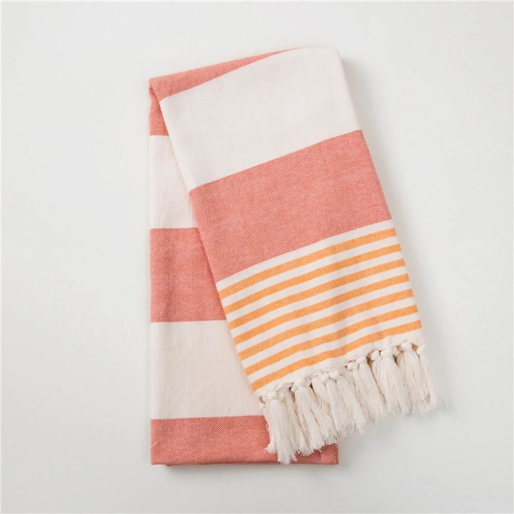 Multicolor Cotton Bath Towel Soft Bright Striped Tassel Beach Turkish Wbb19866