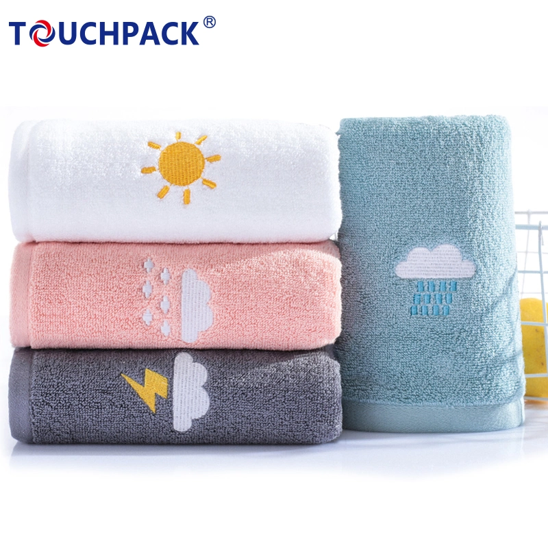 100% Cotton White Customized Size Bath Face Hand Towel Set