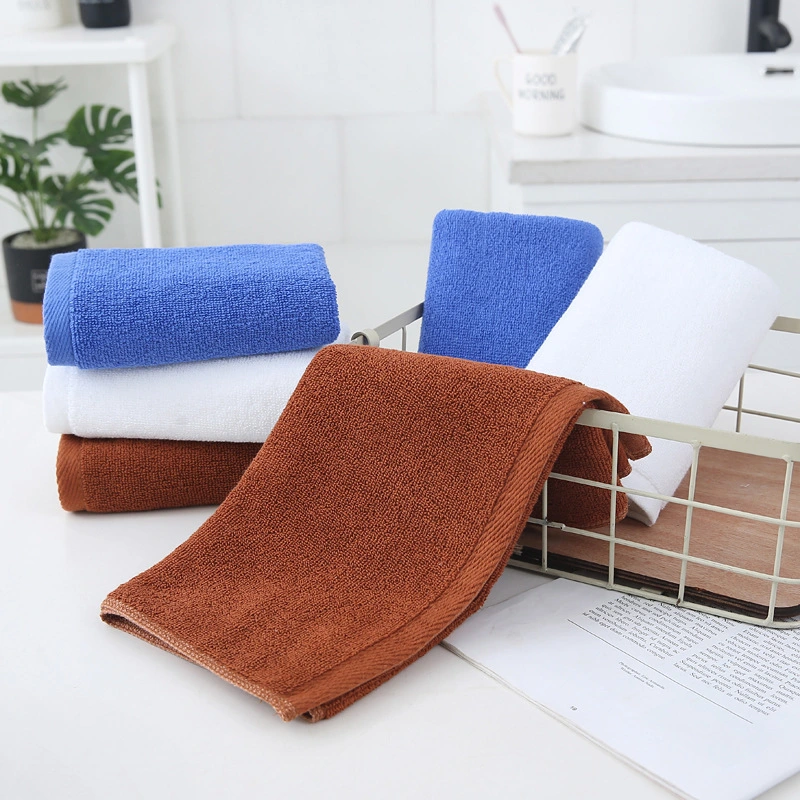 White Cotton Bath Towel Hotel Salon Customize Colors Plain Thick Absorbent Cotton Face Towel