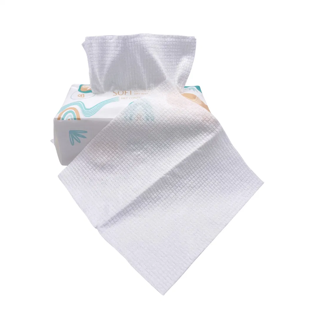 Soft Dry Wipes Pure Cotton Tissue for Baby Skin Care Manufacture Cleaning Baby Wet Towel Tissue Facial Tissue